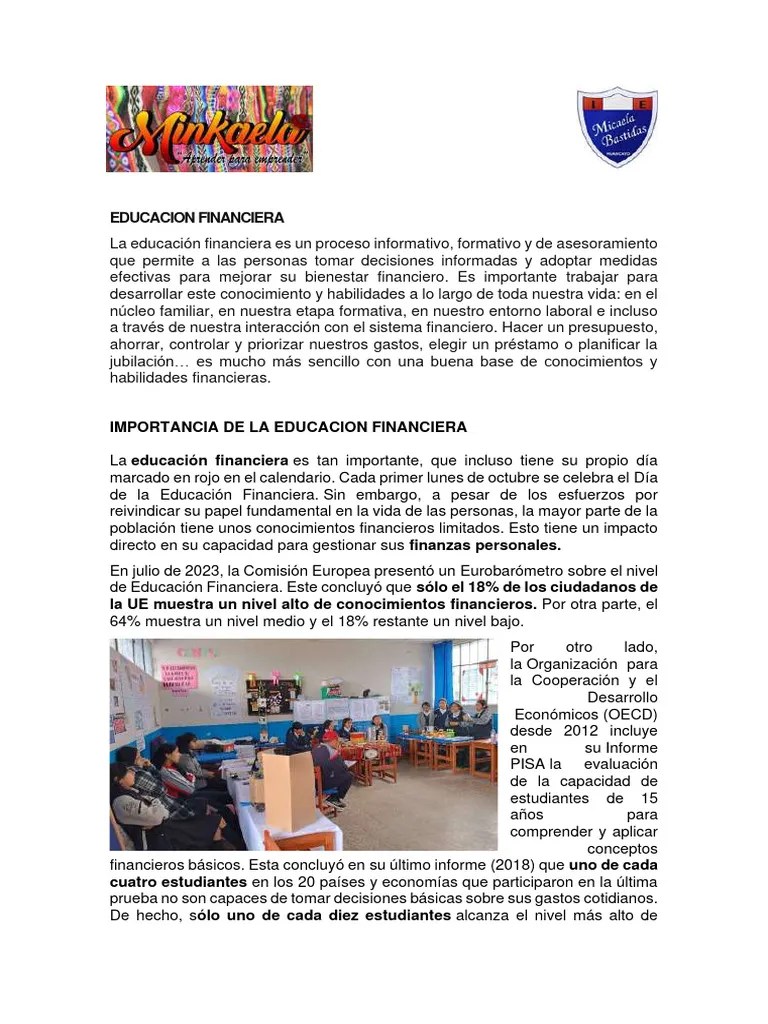 EDUCACION FINANCIERA | PDF | Educación Financiera | Economias