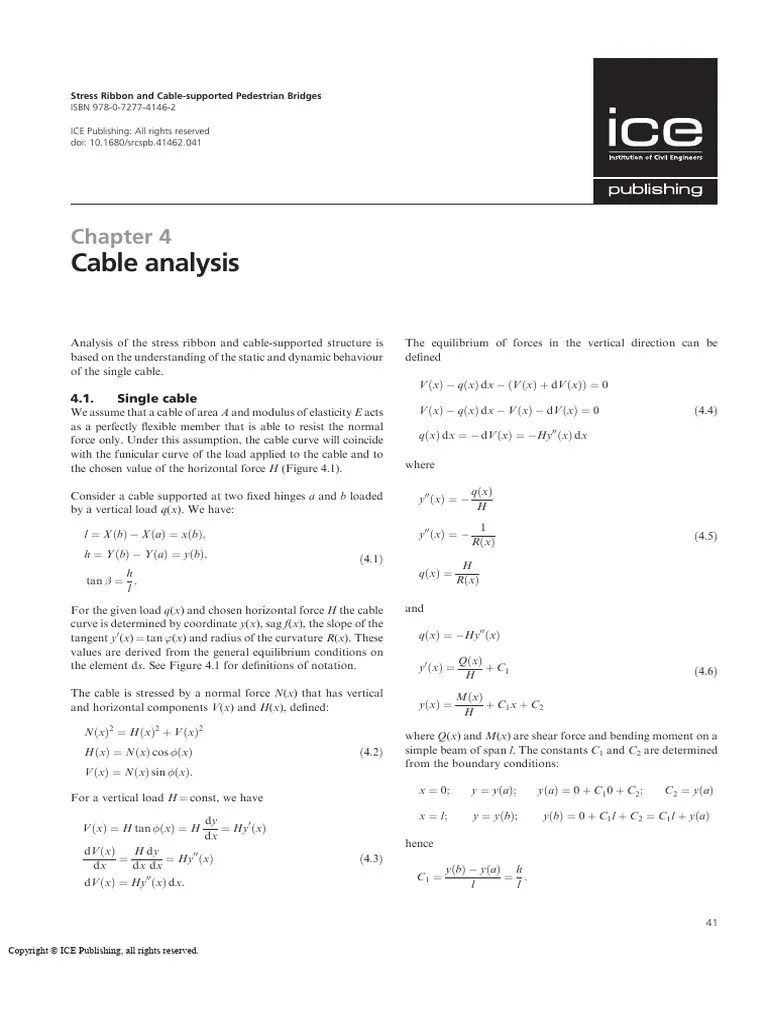 Cable Analysis | PDF | Force | Stress (Mechanics)