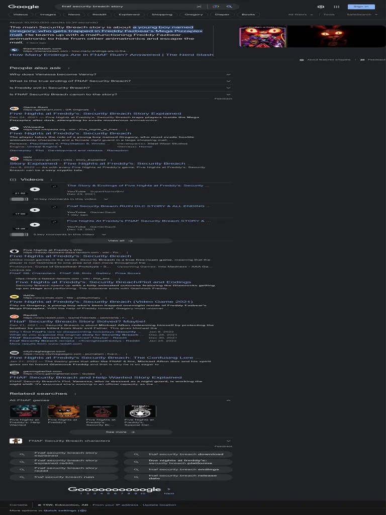 Fnaf Security Breach Story - Google Search | PDF | Video Games | Games ...