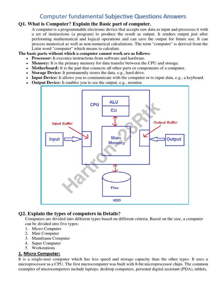 03 - Computer Fundamental (Section-B) | PDF | Random Access Memory ...