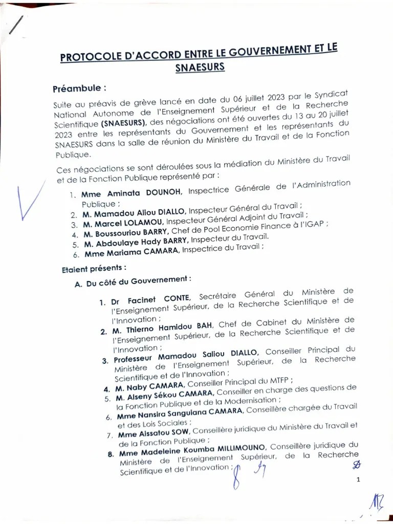 Protocole D'accord | PDF