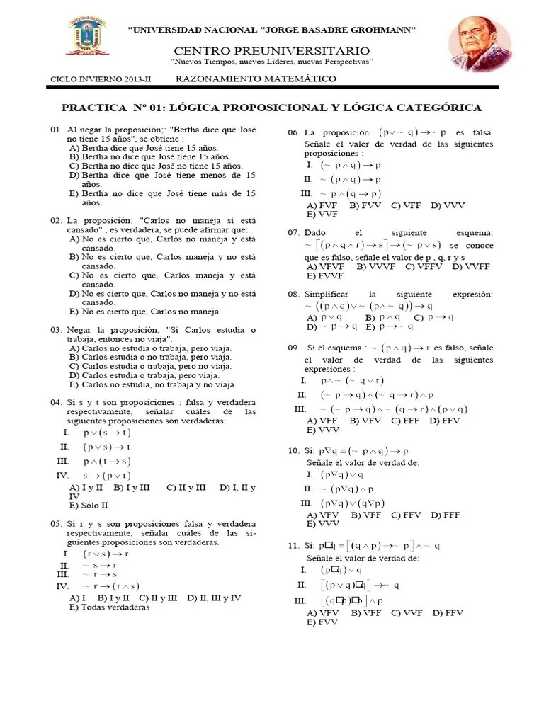 Raz. Matematico P-1 | PDF | Proposición | Interpretación (filosofía)