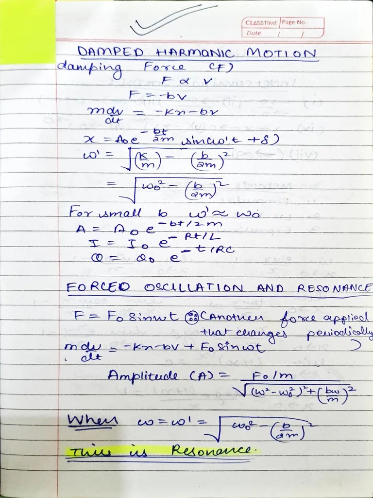 Damped Harmonic Motion | PDF