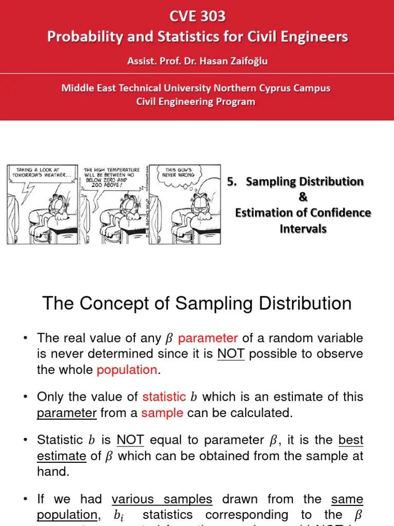 CVE 303- 5. Sampling Distribution Estimation Of Confidence Intervals | PDF | Probability ...
