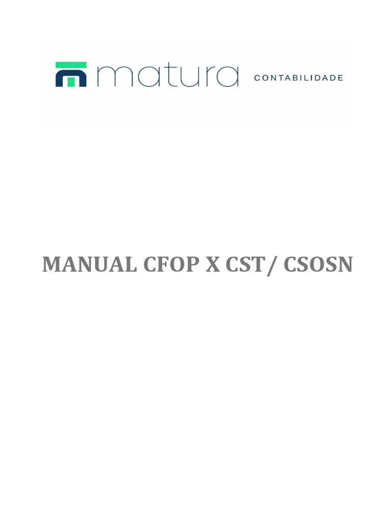 Manual Cfop X CST | PDF | Recibo | Impostos