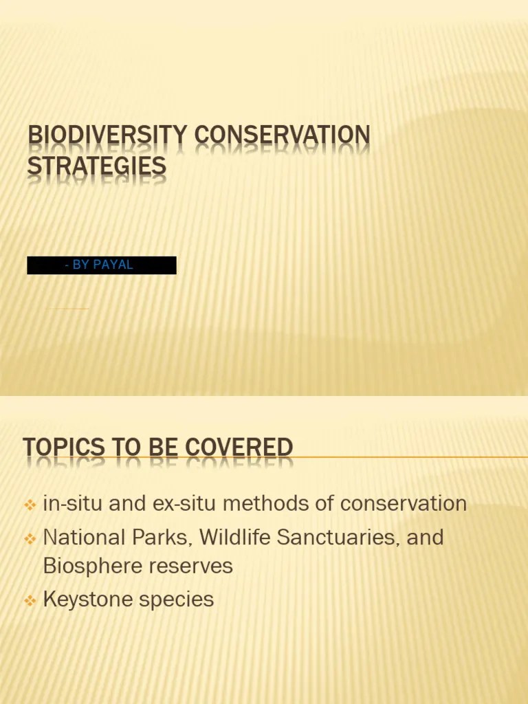 Biodiversity And Conservation Strategies PDF | PDF | Conservation ...