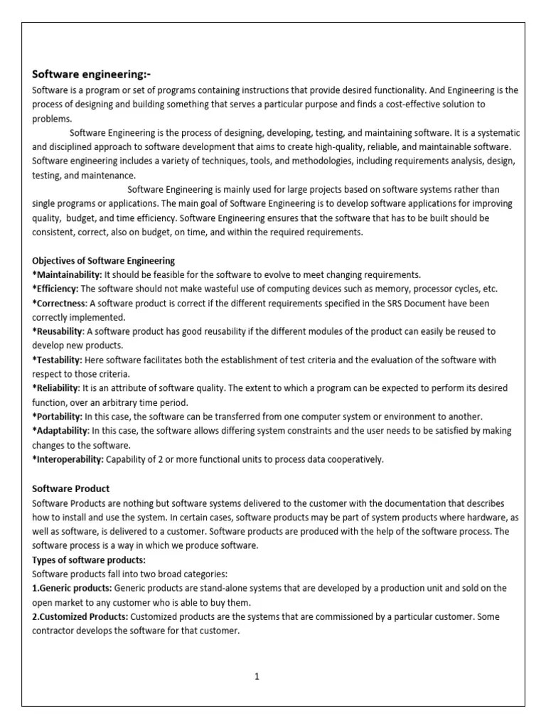 Unit 1 Software Engineering BCA | PDF | Programming Paradigms | Formal Verification