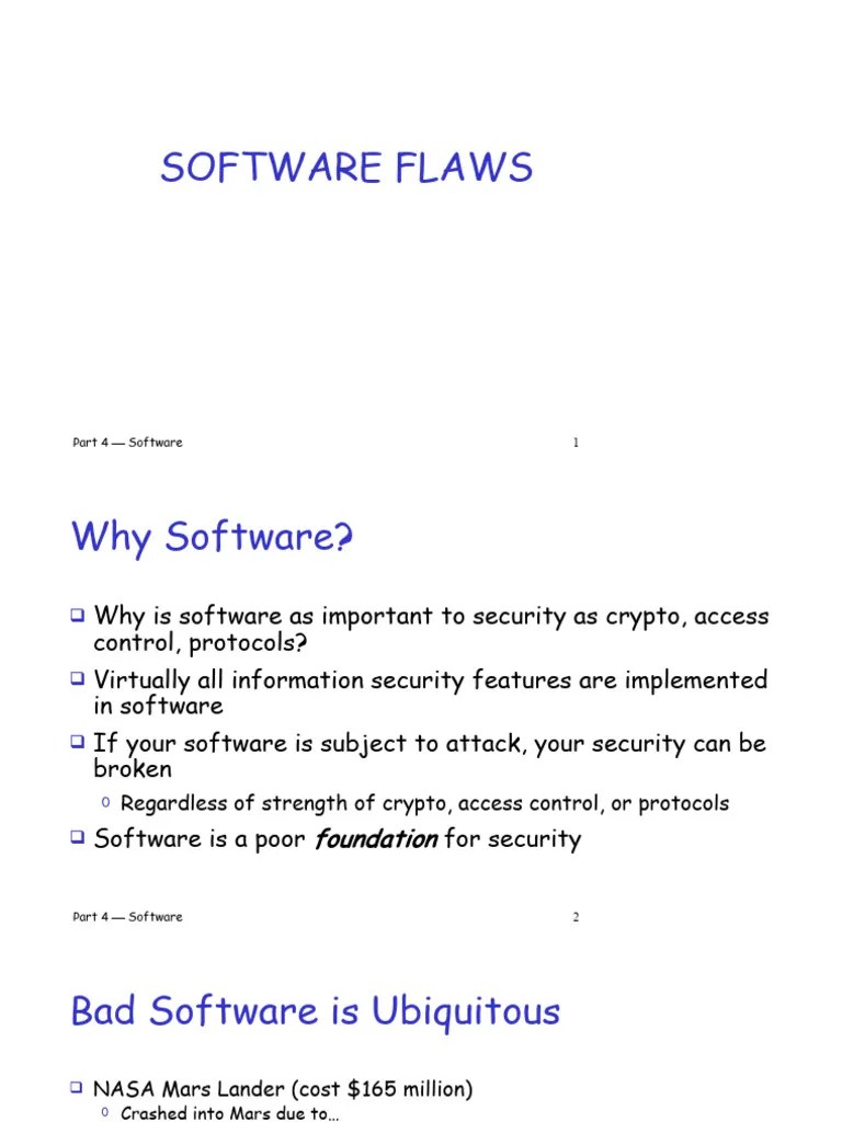 Lecture6 Software Flaws | Download Free PDF | Software Bug | Malware