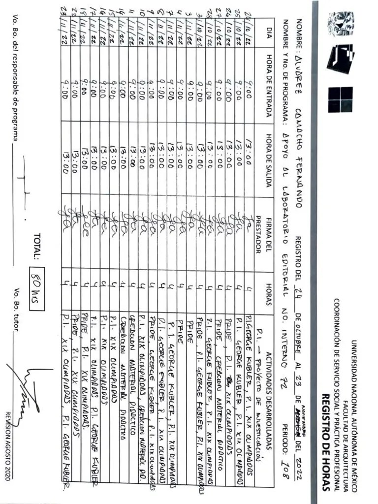 Registro De Horas 2 | PDF