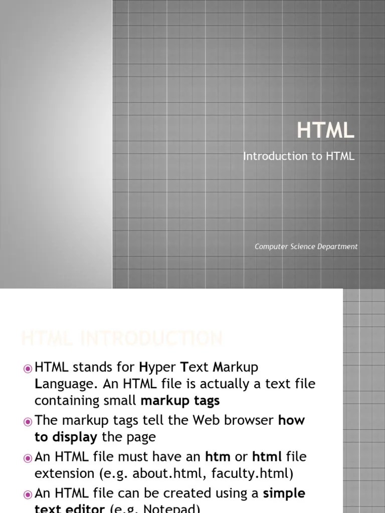 Lecture 2 - HTML | Download Free PDF | Html | Html Element
