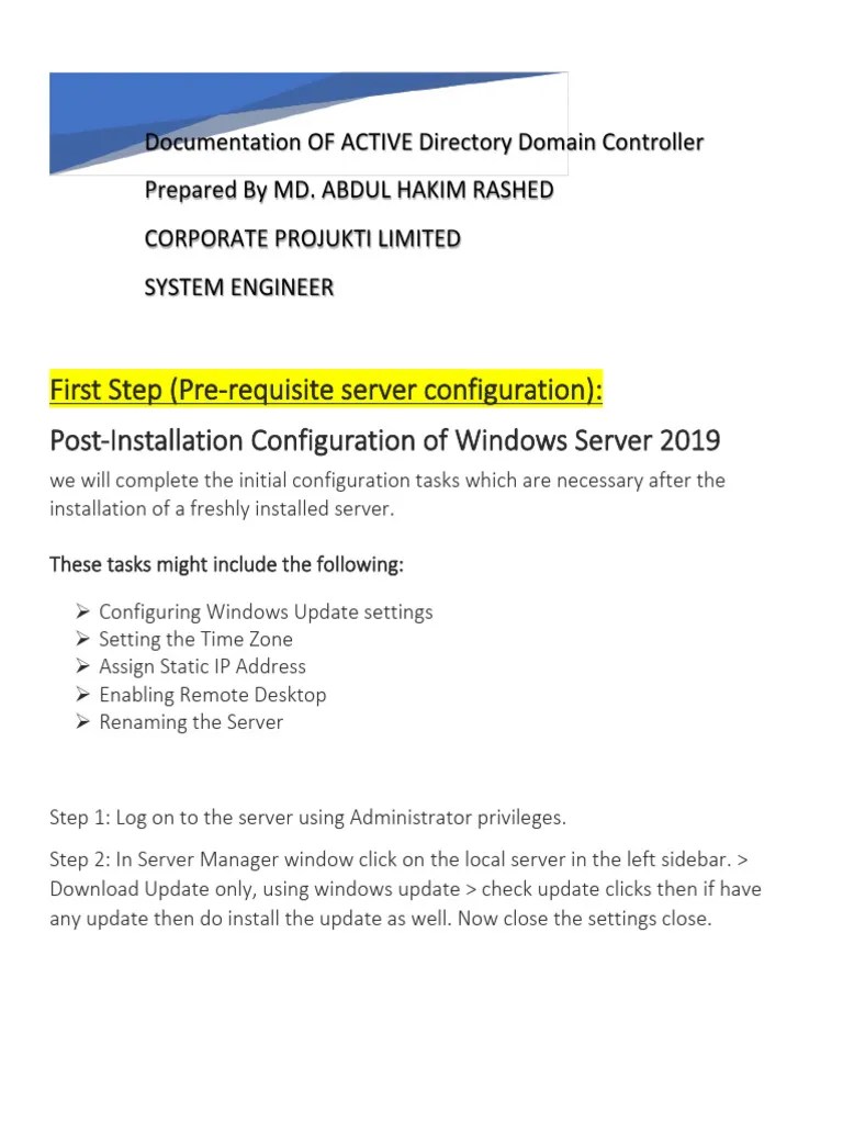 AD (Active Directory Deployment) Step By Step | Download Free PDF ...