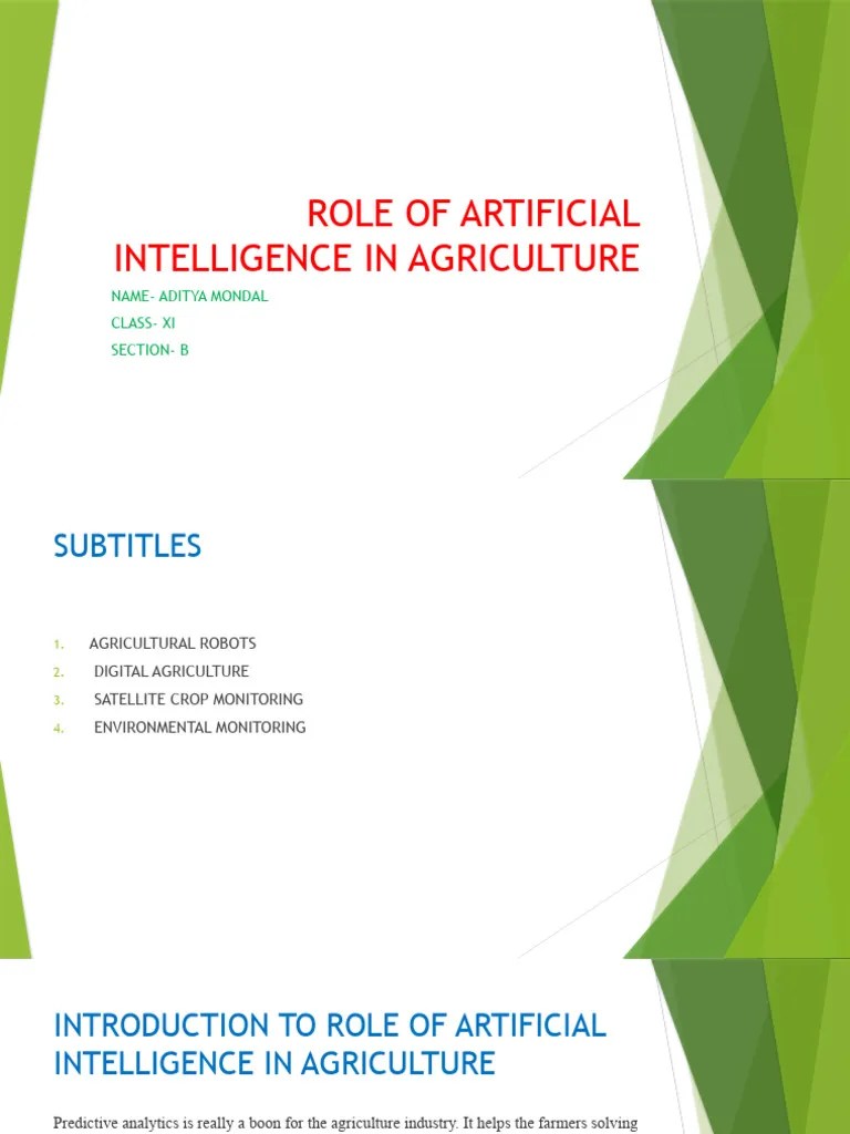 Role Of Artificial Intelligence In Agriculture | PDF | Agriculture