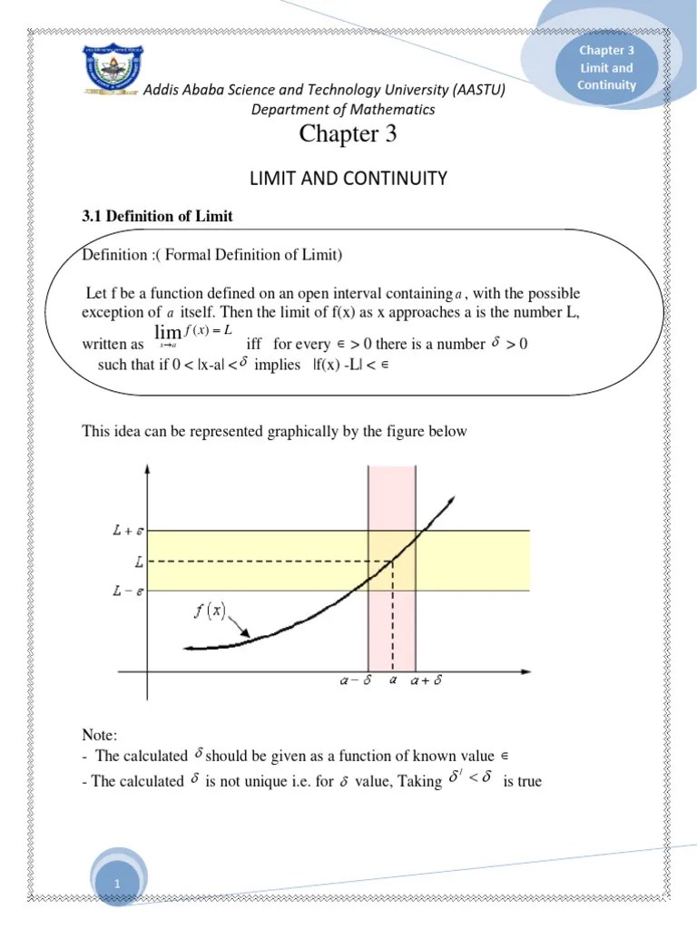 Ch-3 Limit And Continuity | PDF | Continuous Function | Function ...
