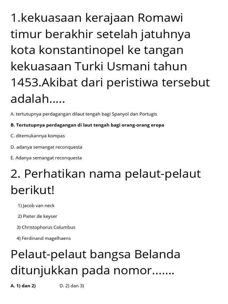 1.kekuasaan Kerajaan Romawi Timur Berakhir Setelah Jatuhnya Kota ...