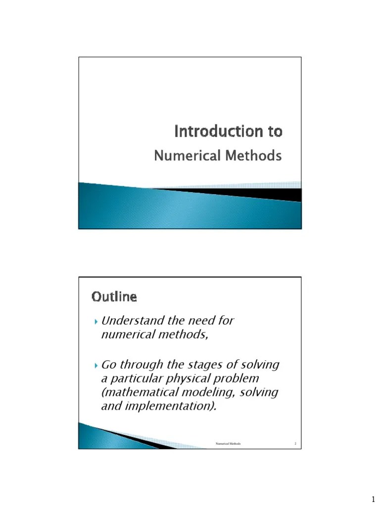 1.1 Introduction To Numerical Methods | PDF | Numerical Analysis ...