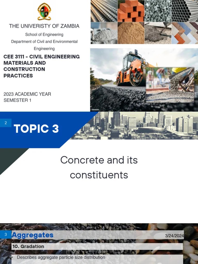 CEE 3111 Topic 3 - Concrete And Its Constituents Part 2 - Revised | PDF ...