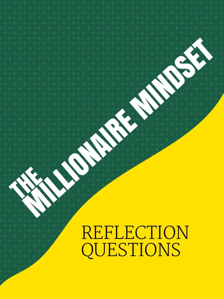 The Millionaire Mindset - Worksheet | PDF | Mindset | Thought