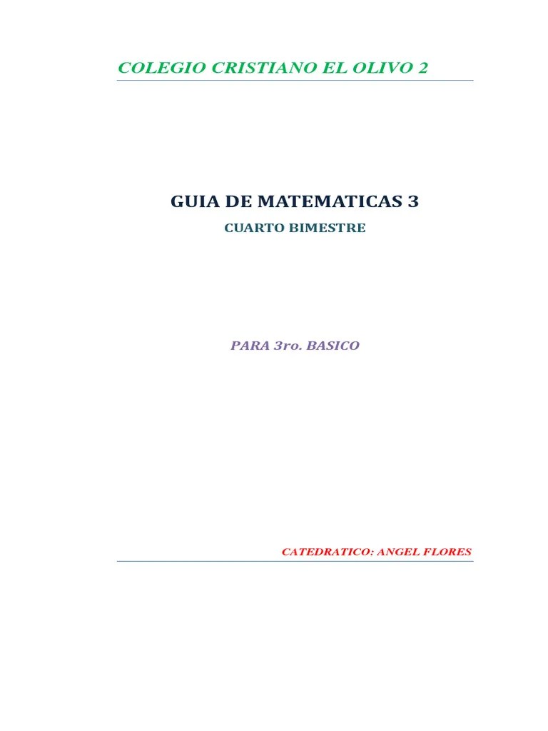 Guia Final De Matematicas 3ro. Basico 4to. Bimestre 2023 | PDF ...