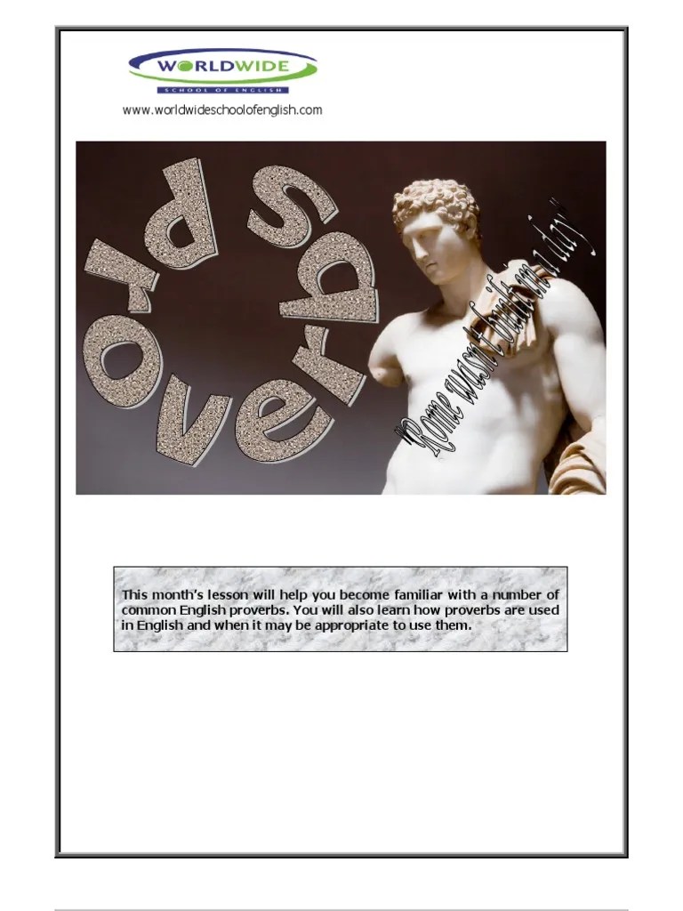 English Proverbs Lesson - 1 | PDF | Proverb | Wisdom