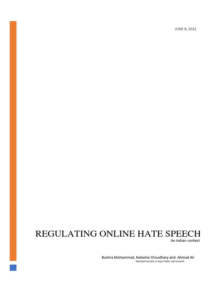 Regulating Online Hate Speech | PDF | Hate Speech | Hatred