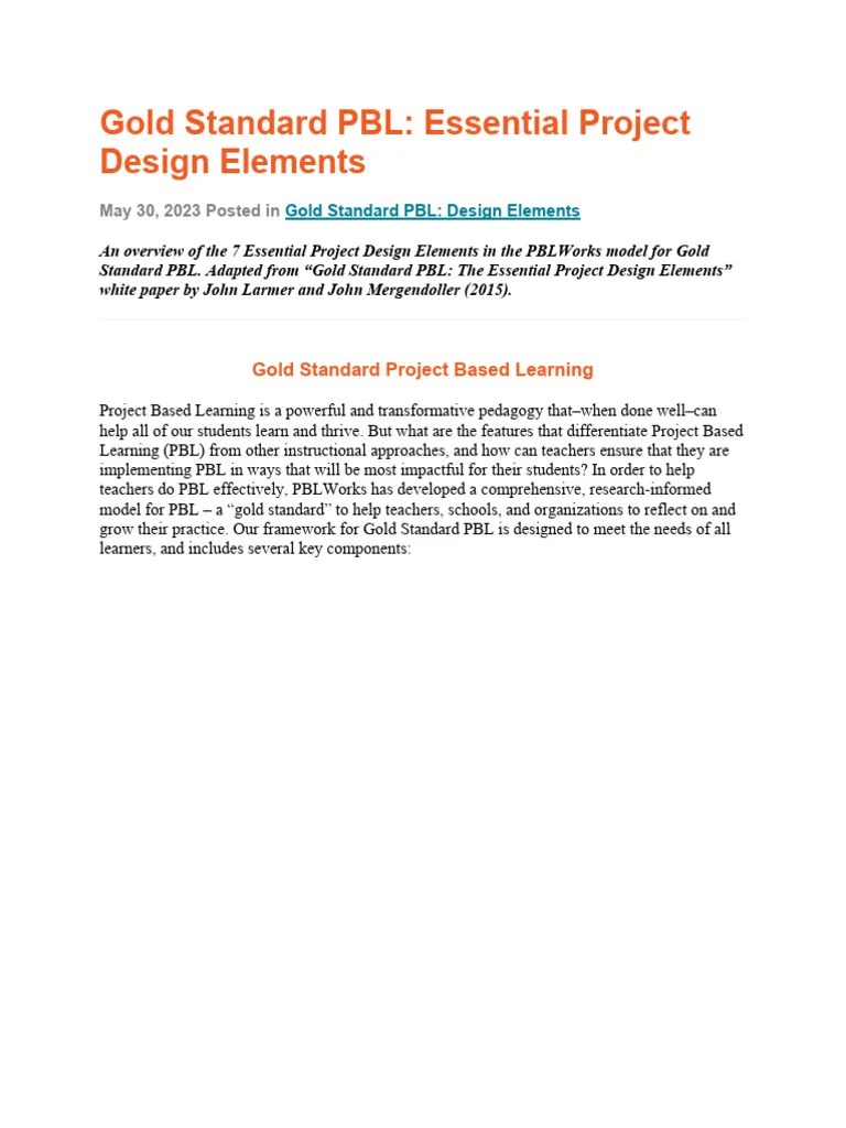 Essential Project Design Elements | Download Free PDF | Learning ...