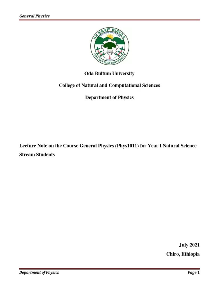 General Physics Lecture Note | PDF | Collision | Force