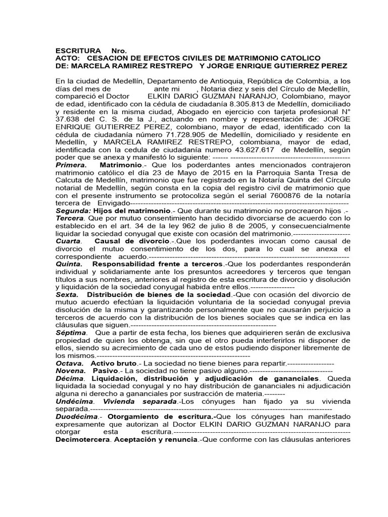 Divorcio Marcela | PDF | Propiedad De La Comunidad | Divorcio