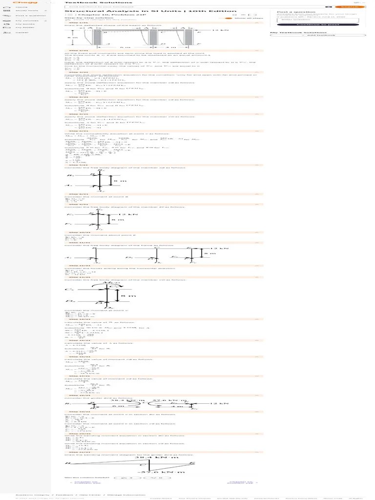 Solved - Chapter 10 Problem 21P Solution - Structural Analysis In Si ...