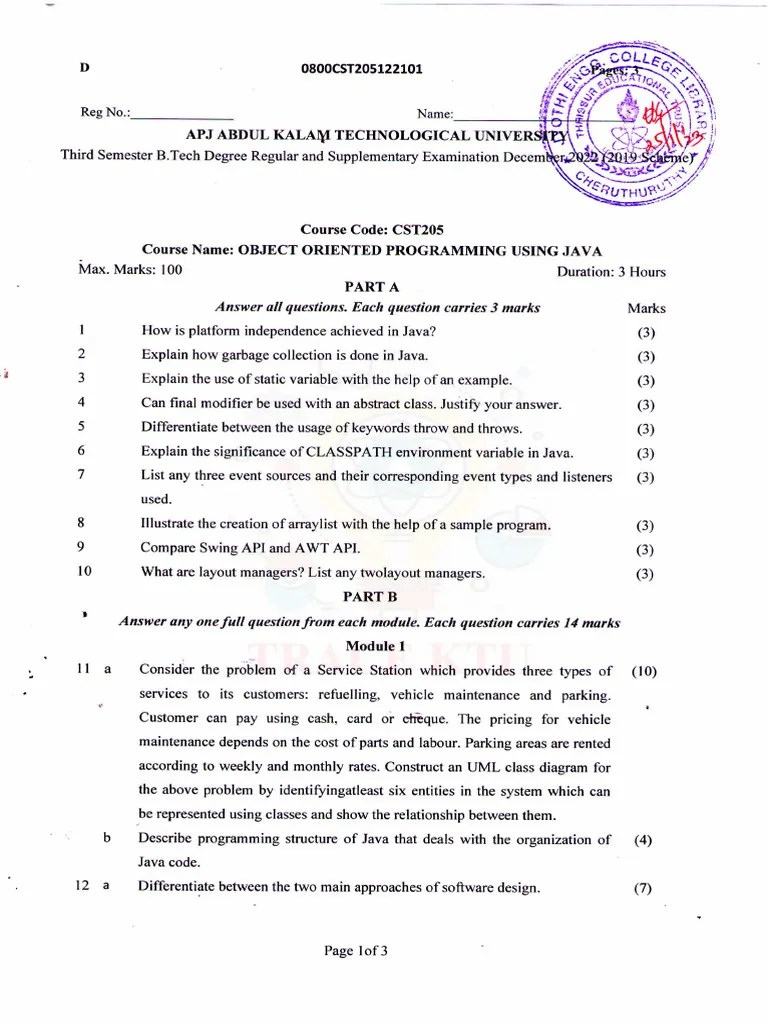 Java OOP Exam: Questions & Programs | PDF | Method (Computer ...