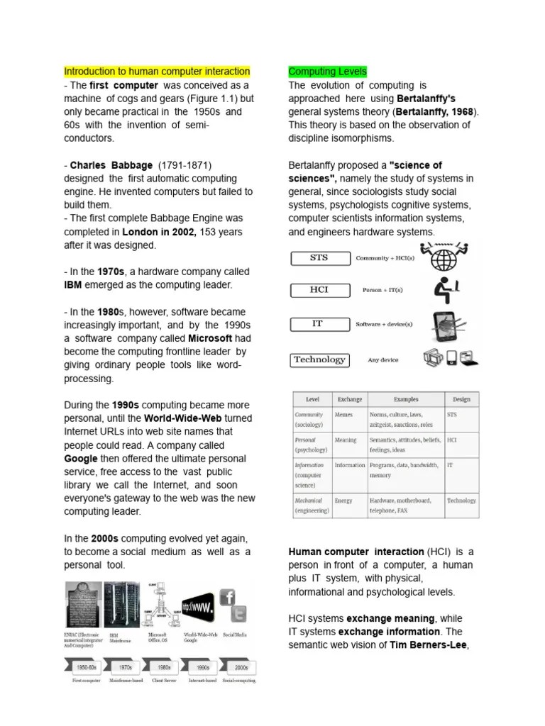 Introduction To Human Computer Interaction | PDF | Computing | Human ...