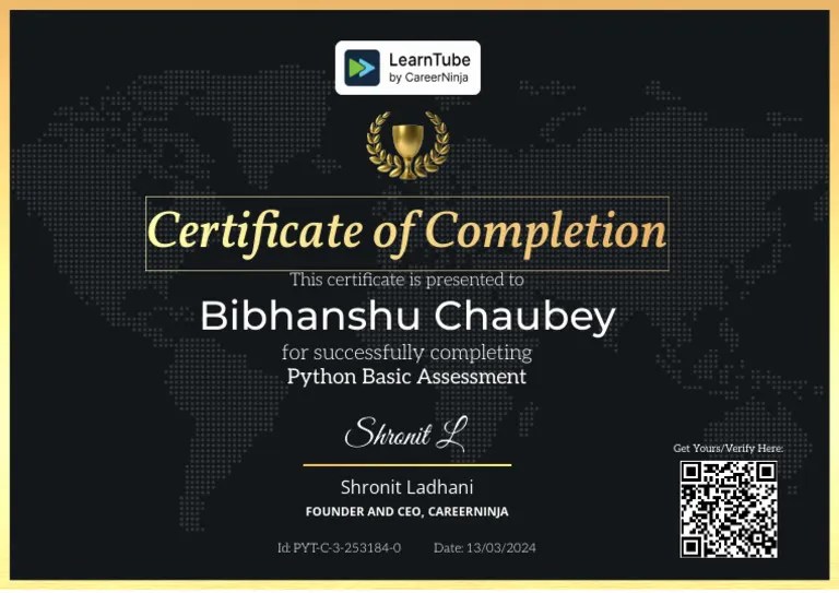 Python Basic Certificate | PDF | Career & Growth | Business