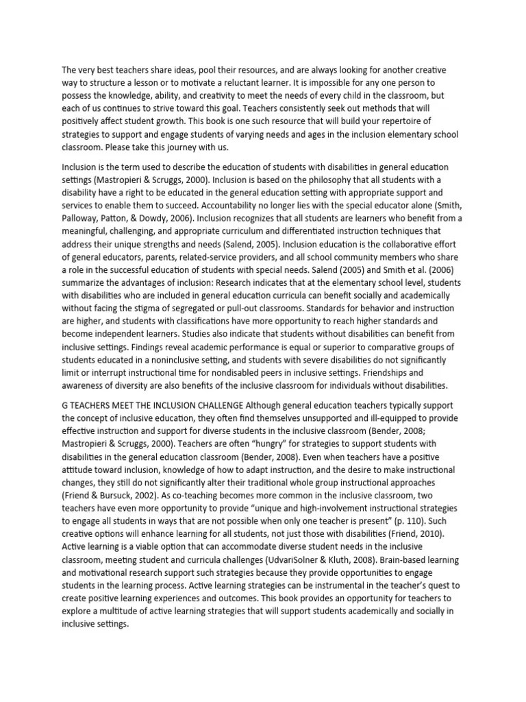 The Very Best Teachers Share Ideas | PDF | Inclusion (Education) | Teachers