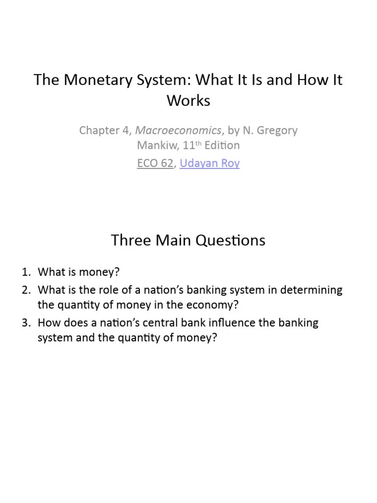 Ch04 The Monetary System | PDF | Federal Reserve | Money