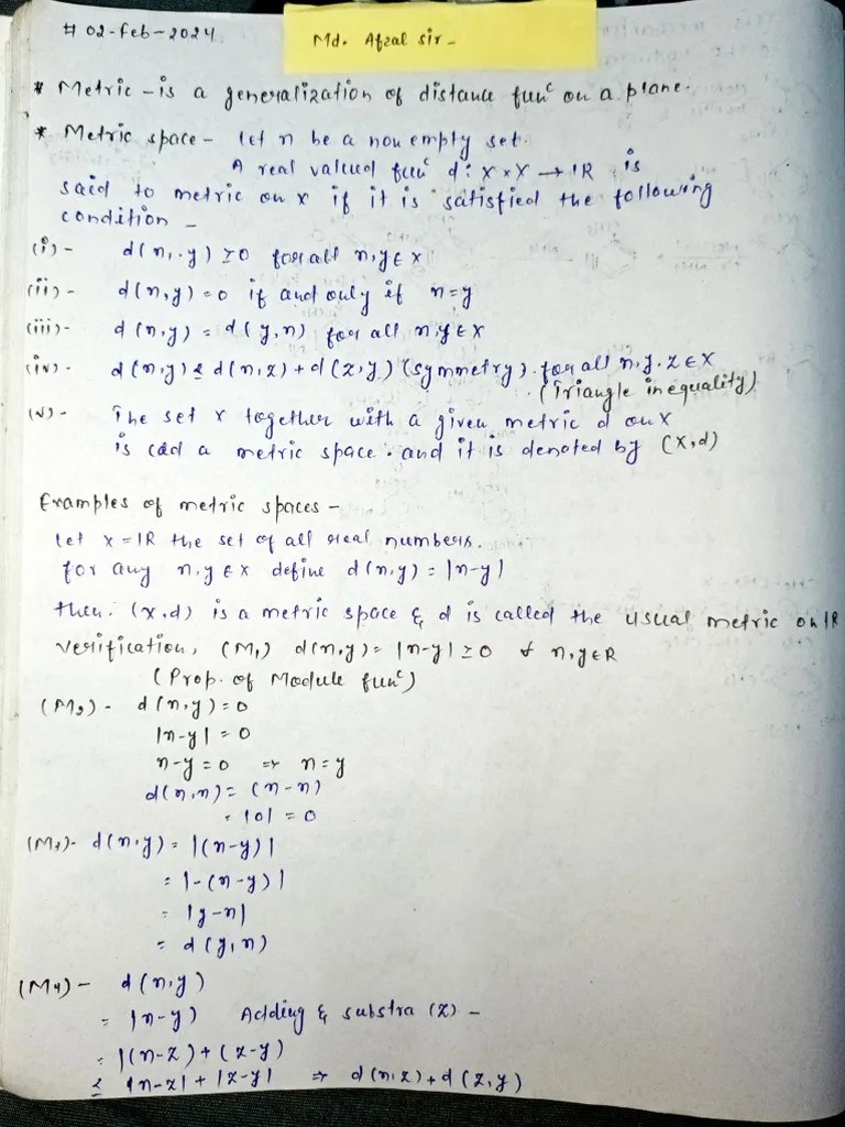 Maths - Metric Spaces | PDF