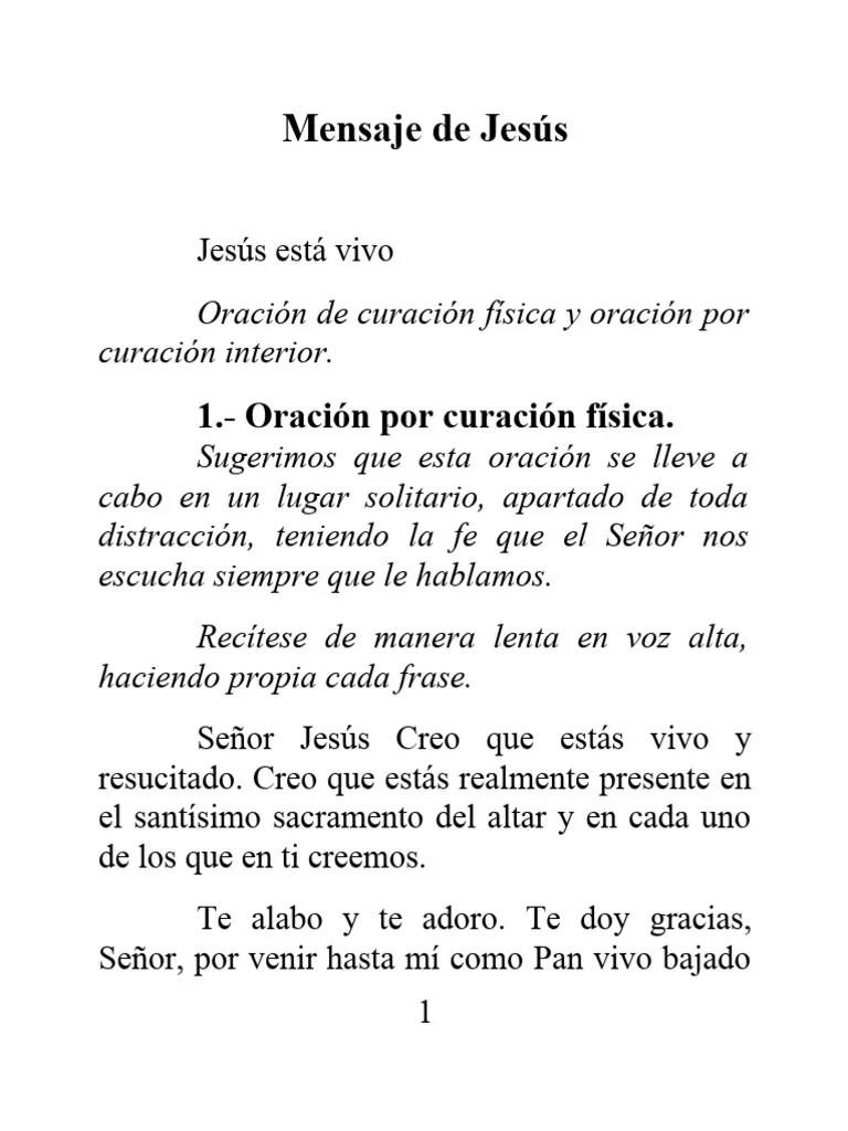 Mensaje De Jesús Libro De Oracion | Descargar Gratis PDF | Oración | Amor