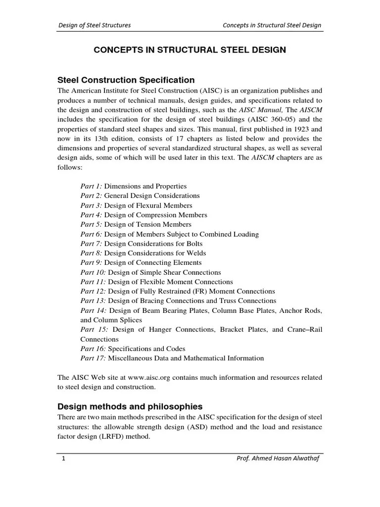 02_Concepts In Structural Steel Design | PDF | Structural Load | Beam ...