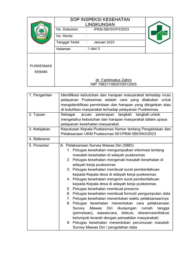 Contoh Format Sop Fix | PDF