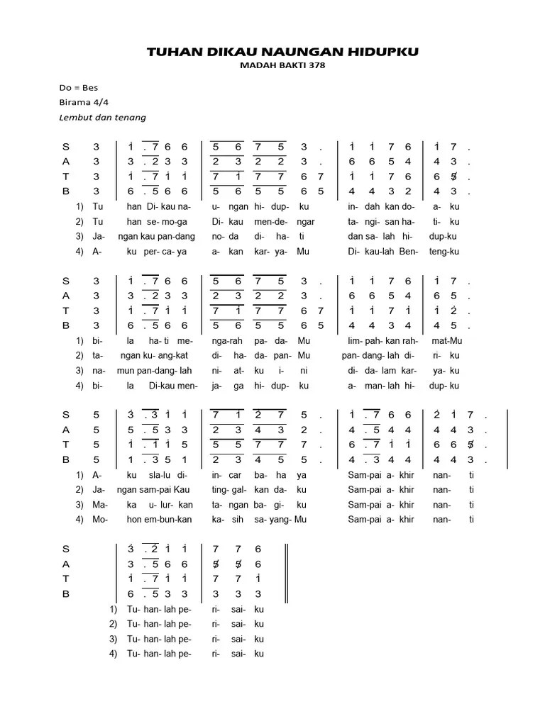 Tuhan Naungan Hidupku Satb | PDF