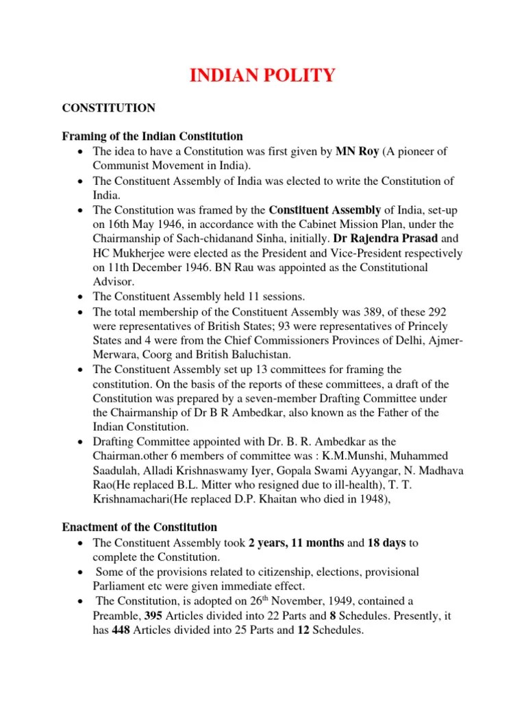 Indian Polity Part-1 | PDF | Government | Justice