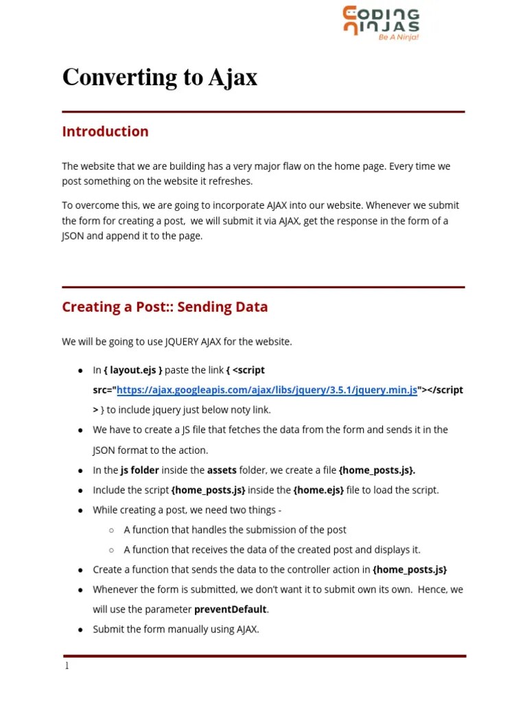 8 Converting To AJAX | PDF | Ajax (Programming) | J Query