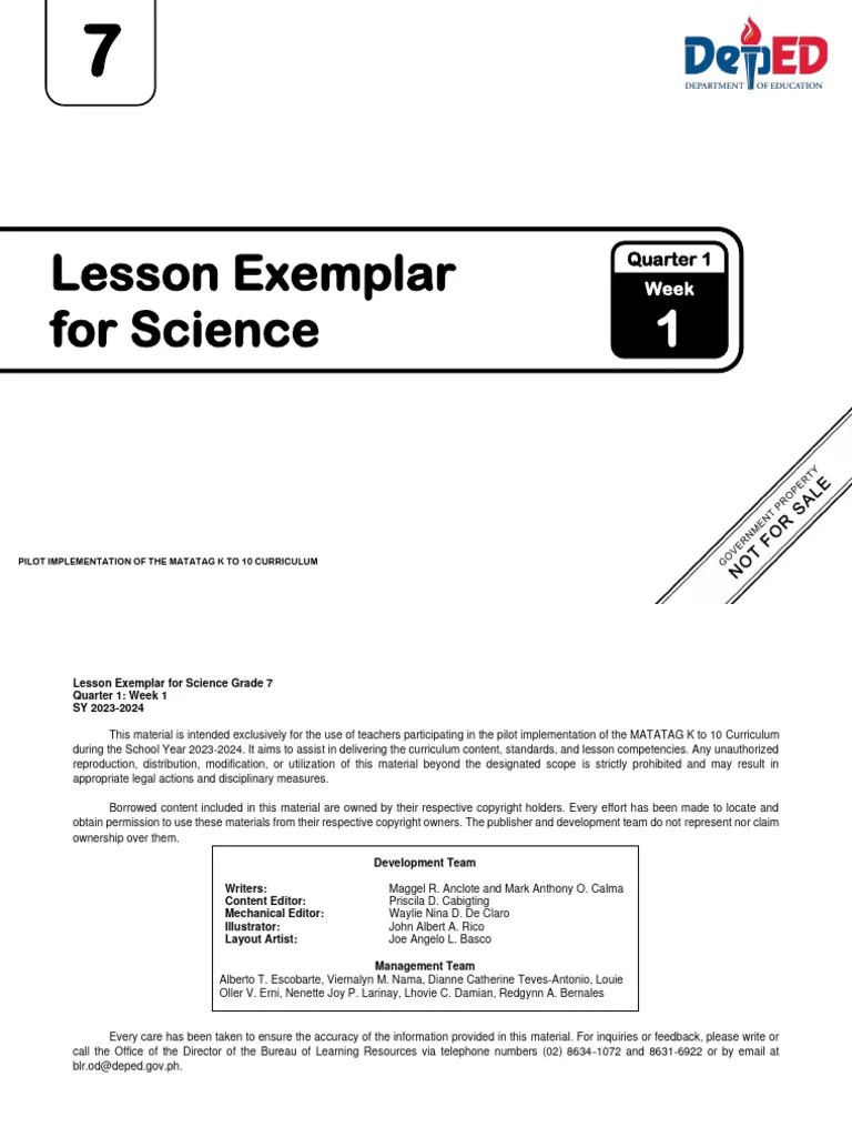LE_Science7_Q1_week-1_final | PDF | Matter | Chemistry