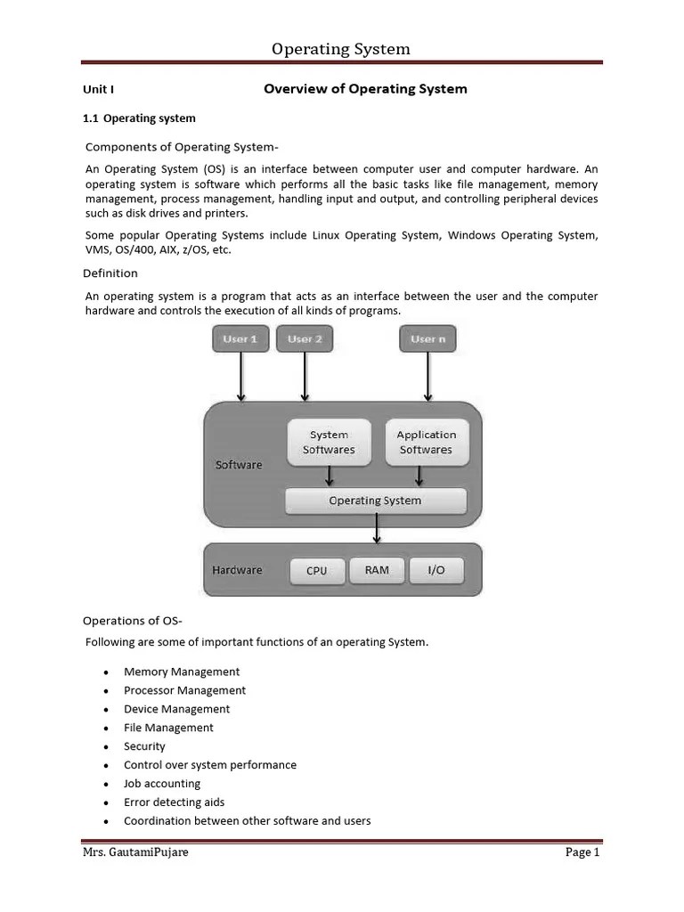 OSY Unit I | PDF | Operating System | Process (Computing)