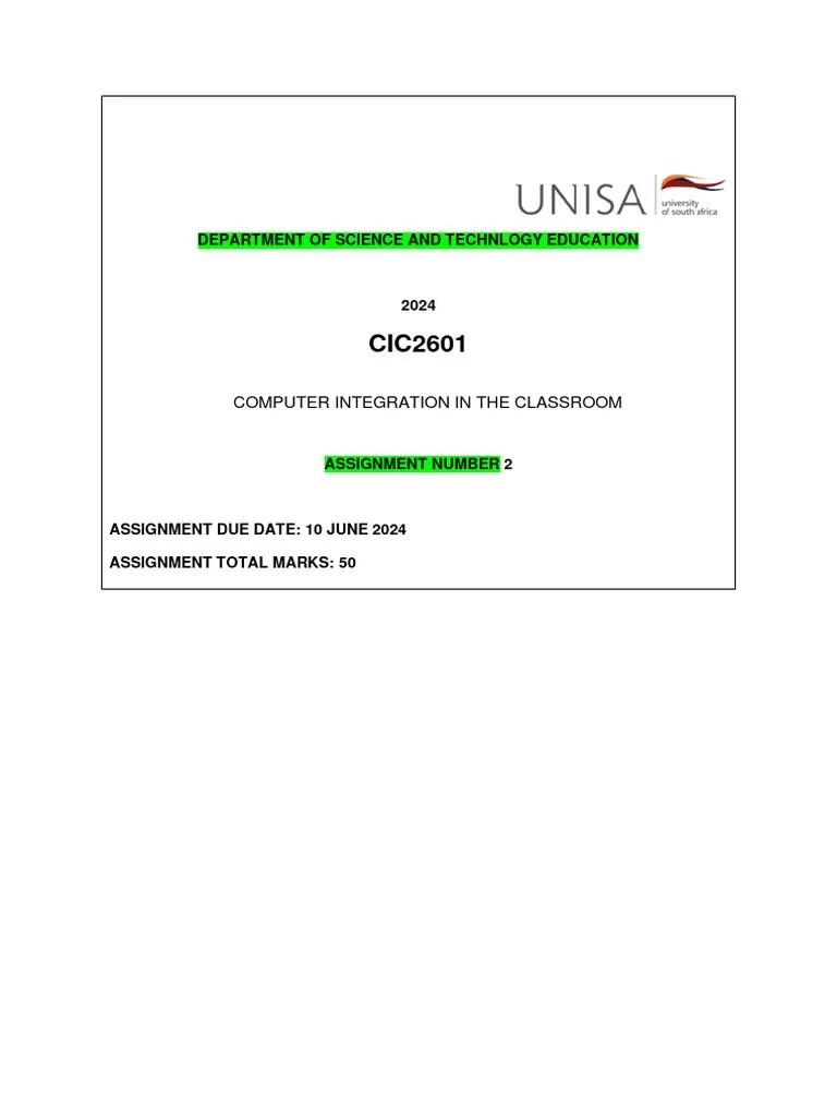 CIC2601 Assignment 2 | PDF | Lesson Plan | Curriculum