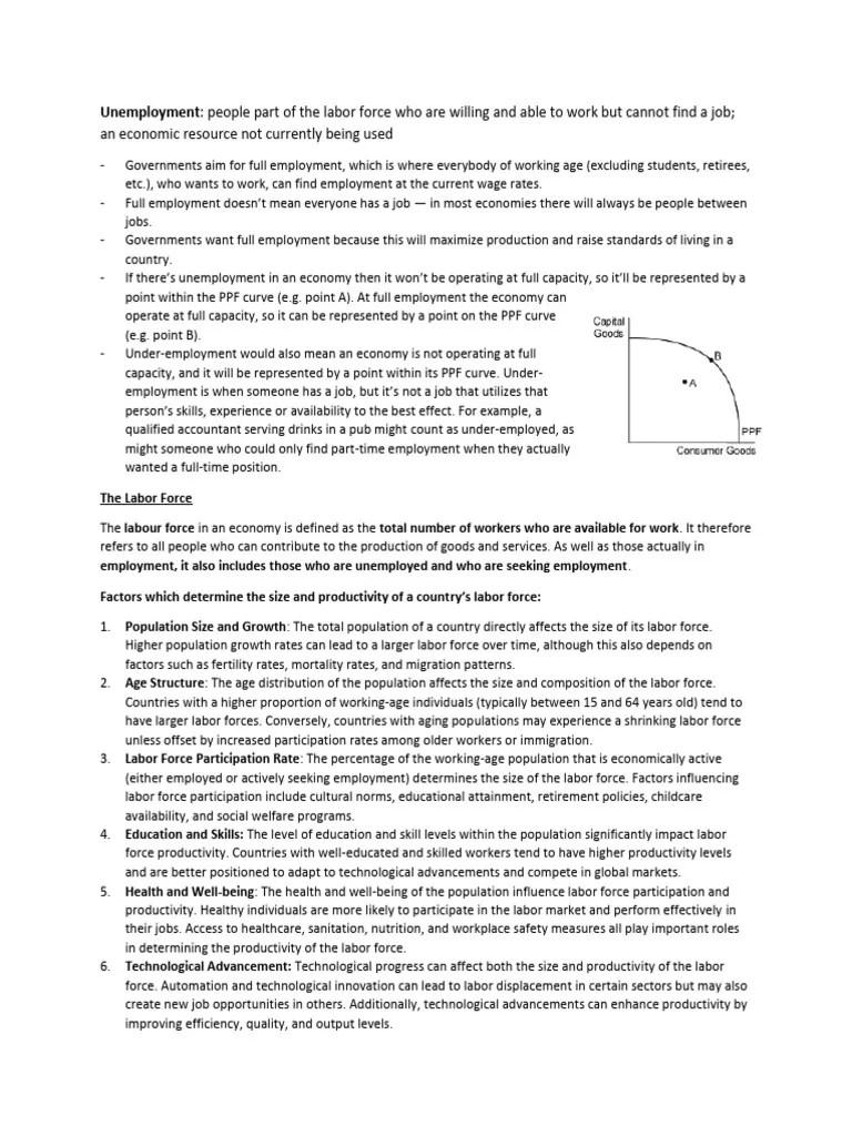 Unemployment Notes - Final | PDF | Unemployment | Labour Economics