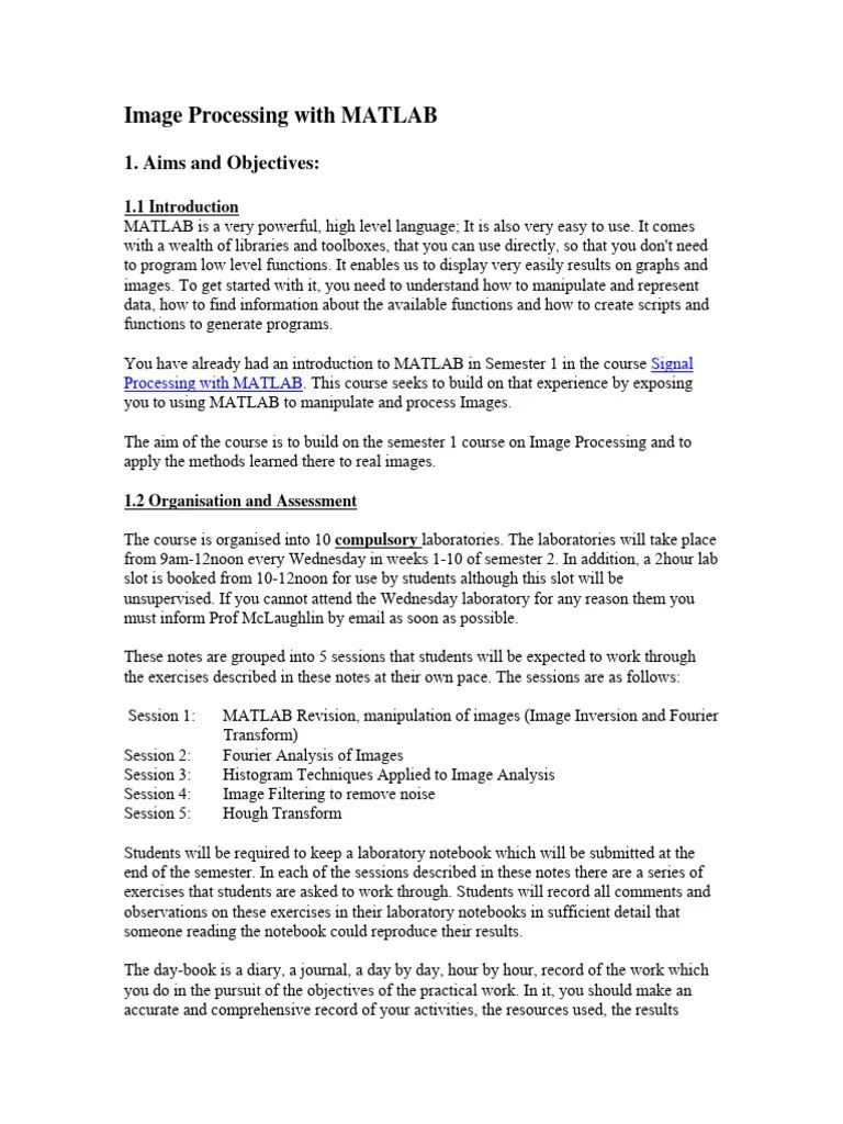 Image Processing With MATLAB | PDF | Low Pass Filter | Scripting Language