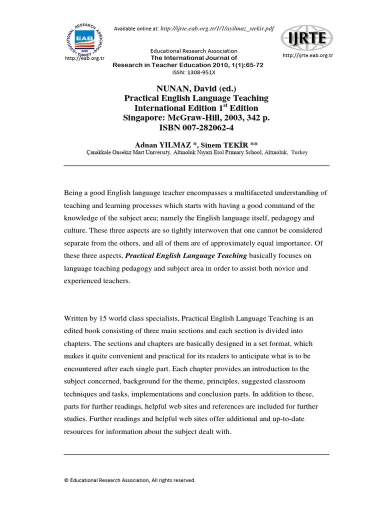 Practical English Language Teaching (#106201) - 90220 | PDF | Language ...