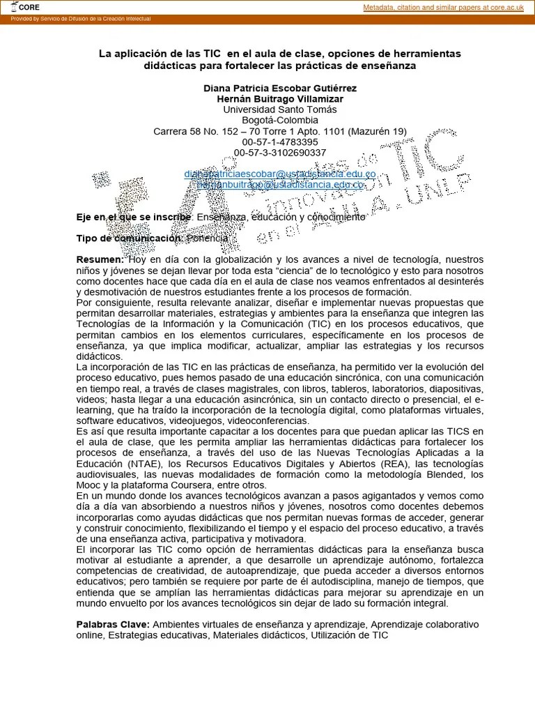 La Aplicacion De Las Tic En El Aula De Clase, Opciones De Herramientas Didacticas Para ...