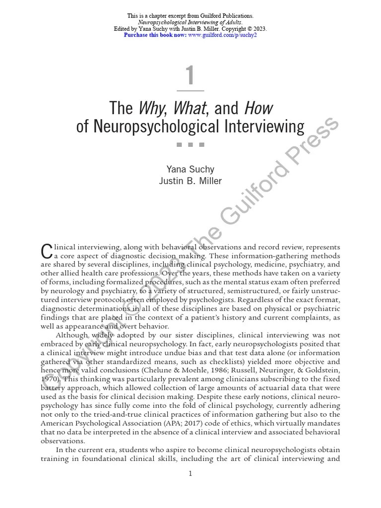 © 2023 The Guilford Press: The Why, What, And How Of Neuropsychological ...