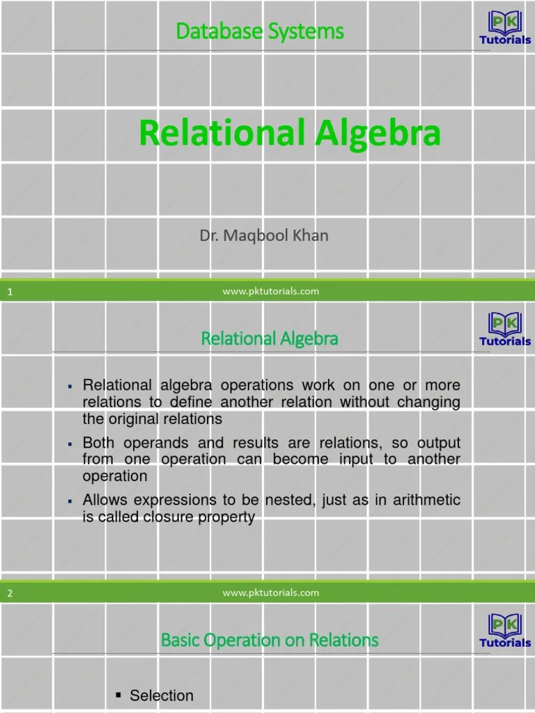 08 Relational Algebra | PDF | Relational Model | Mathematics