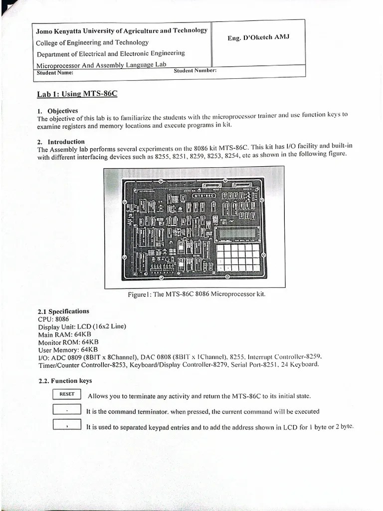 Microprocessor Lab | PDF